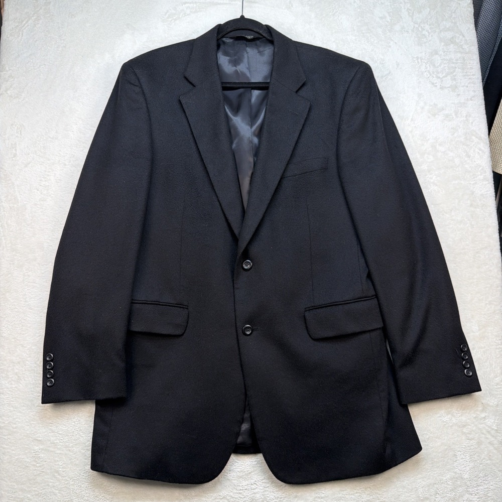 Jos. A. Bank‎ Men's Black Cashmere Blazer Sport Coat 42L Luxury Suit Jacket
